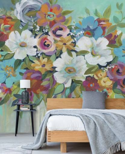 Farverige Malet Bouquet Baggrund Farverige Malet Bouquet Baggrund