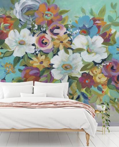 Farverige Malet Bouquet Baggrund Farverige Malet Bouquet Baggrund