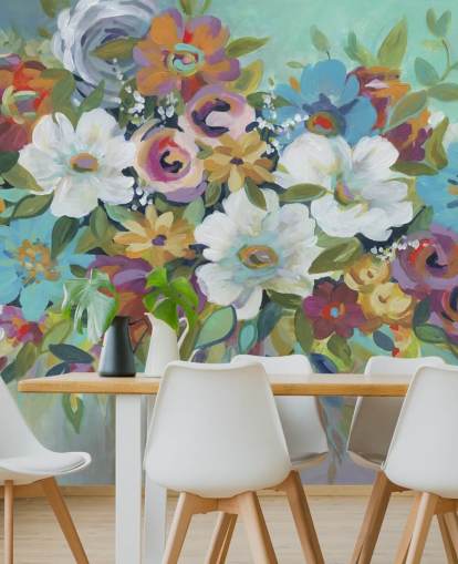 Farverige Malet Bouquet Baggrund