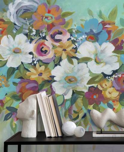 Papier Peint Bouquet Coloré