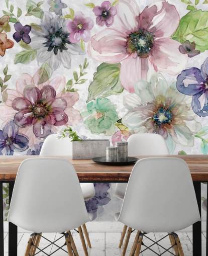 Purple and Pink Flowers Wallpaper