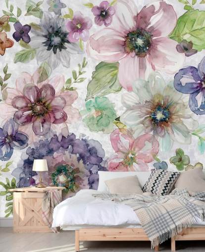 Lilla og lyserøde blomster Baggrund Lilla og lyserøde blomster Baggrund