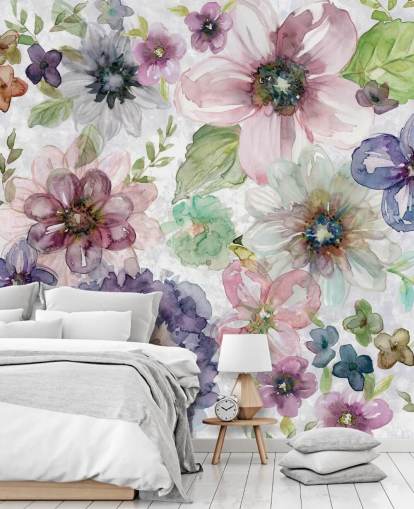 Lilla og lyserøde blomster Baggrund Lilla og lyserøde blomster Baggrund