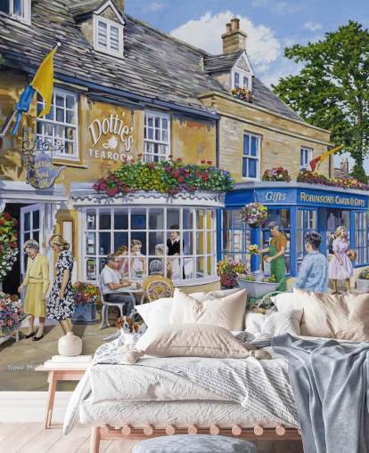 old cafe and tea room wallpaper