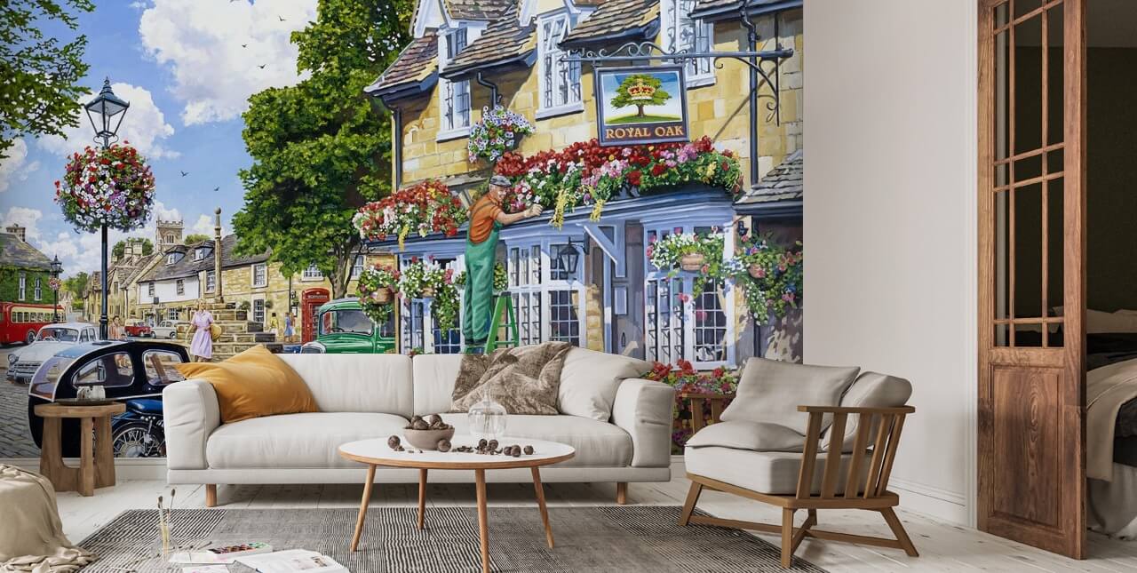 Beautiful Royal Oak Paint Scene Illustration Beautiful Royal Oak Paint Scene Illustration