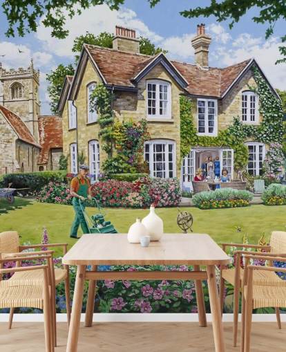 country garden at the vicarage wallpaper