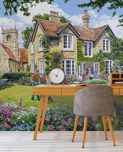 country garden at the vicarage wallpaper