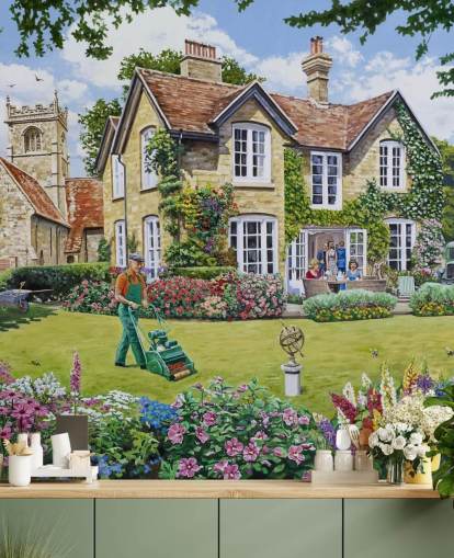 landtuin bij de pastorie behang