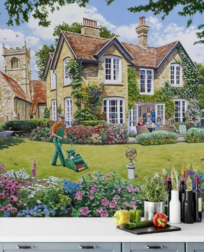 country garden at the vicarage wallpaper