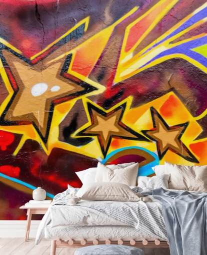 Graffiti Stars Wallpaper Mural