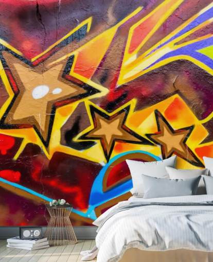 Graffiti Stars Wallpaper Mural