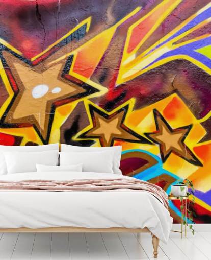 Graffiti Stars Wallpaper Mural