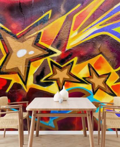 Graffiti Stars Wallpaper Mural