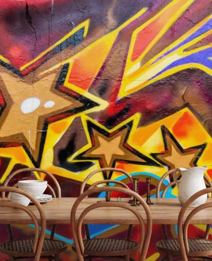 Papel pintado Estrellas grafitis