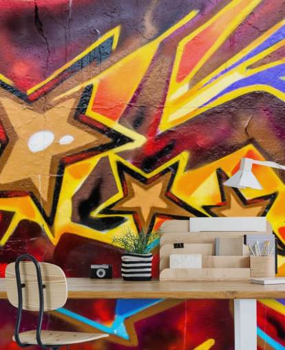 Graffiti Stars Wallpaper Mural
