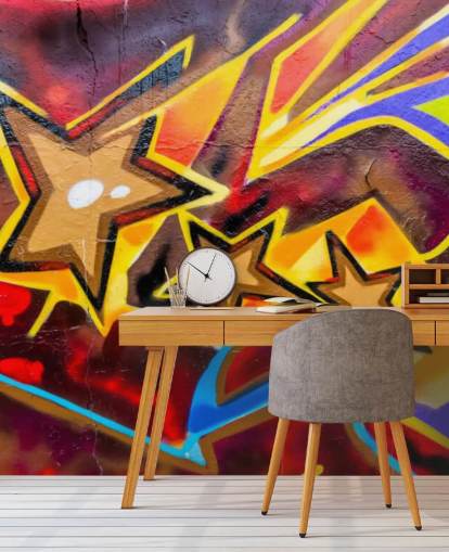 Graffiti Stars Wallpaper Mural