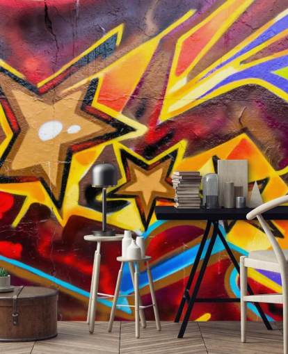Graffiti Stars Wallpaper Mural