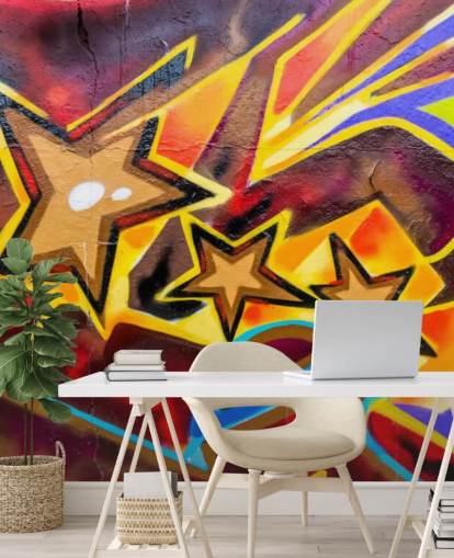 Graffiti Stars Wallpaper Mural