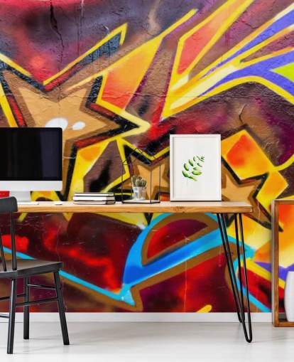 Graffiti Stars Wallpaper Mural Graffiti Stars Wallpaper Mural