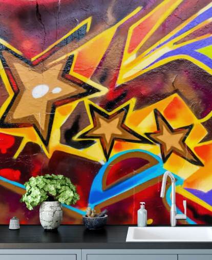 Graffiti Stars Wallpaper Mural Graffiti Stars Wallpaper Mural