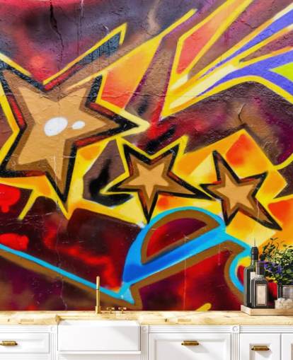 Graffiti Stars Wallpaper Mural