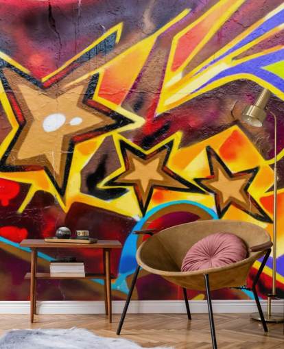 Graffiti Stars Wallpaper Mural