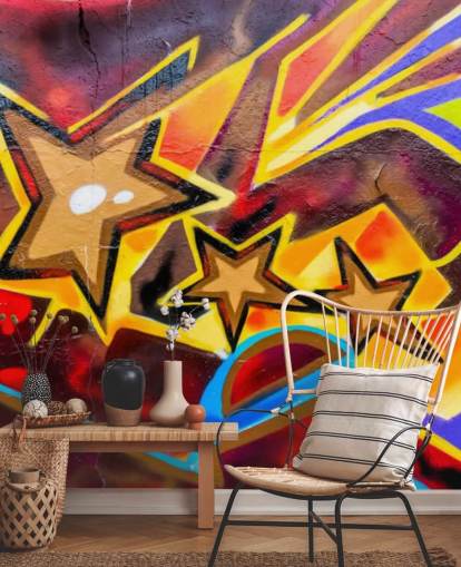 Graffiti Stars Wallpaper Mural