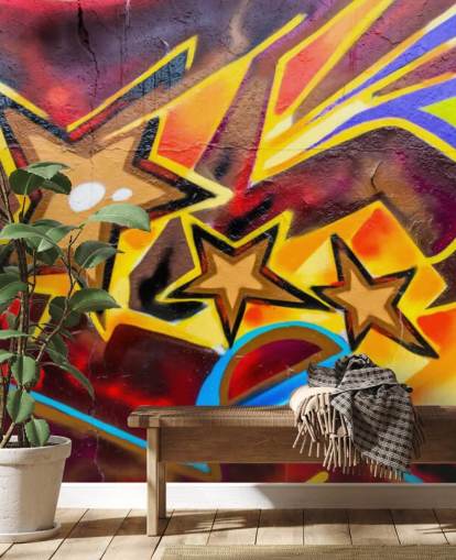 Graffiti Stars Wallpaper Mural