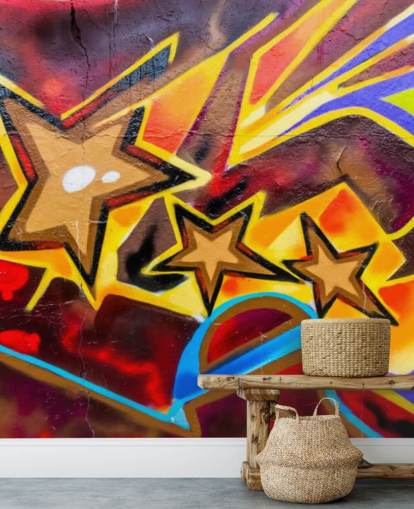 Graffiti Stars Wallpaper Mural