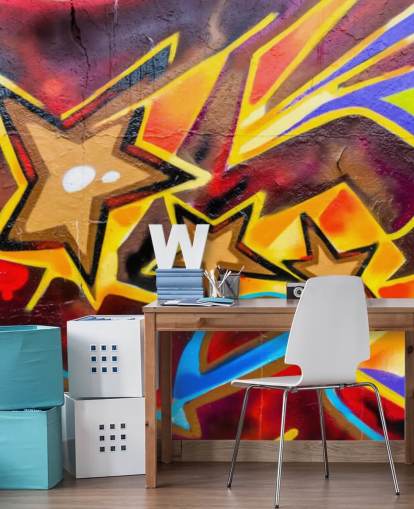 Graffiti Stars Wallpaper Mural