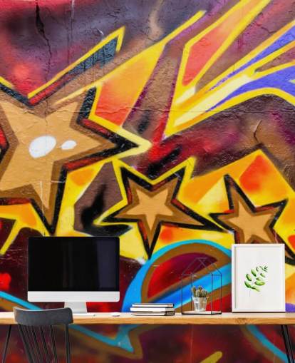Graffiti Stars Wallpaper Mural