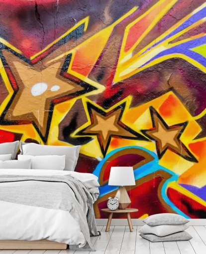 Graffiti Stars Behang Muurschildering Graffiti Stars Behang Muurschildering