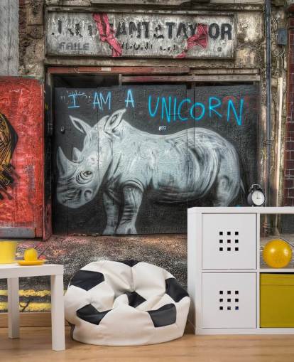 spraymalt tilpassbart graffiti tapetmaleri kalt Be What You Want to Be av Nick Jackson for soverom eller kontor