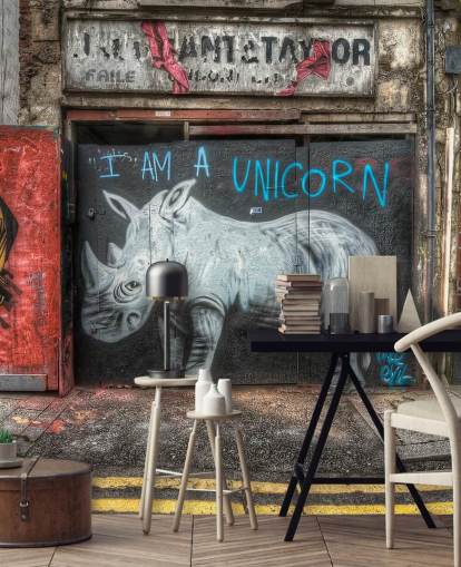 mural de papel pintado con aerosol personalizable llamado Be What You Want to Be de Nick Jackson para dormitorios u oficinas