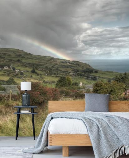Stormy Rainbow in Countryside Mural