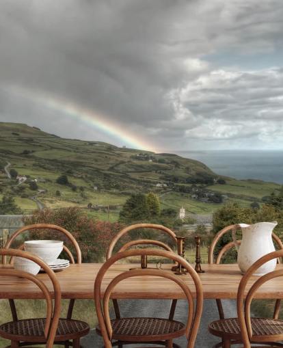 Stormy Rainbow in Countryside Mural
