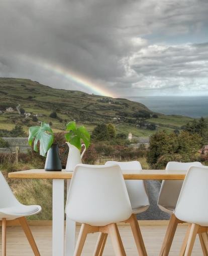 Stormy Rainbow in Countryside Mural