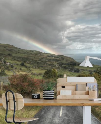 Myrskyinen sateenkaari maaseudulla