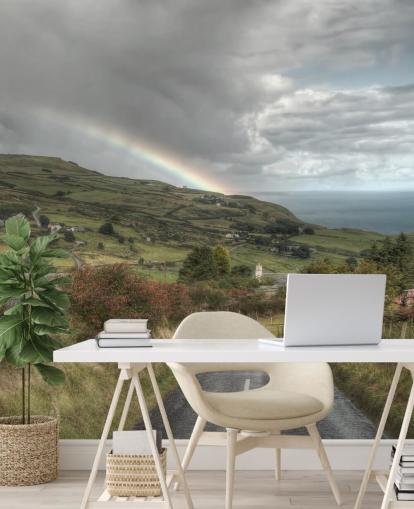 Stormy Rainbow in Countryside Mural