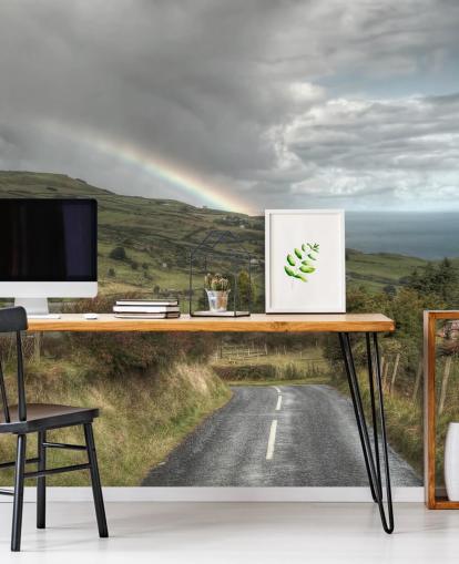 Stormy Rainbow in Countryside Mural