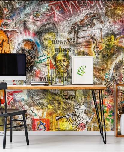 Fondo de pantalla de montaje de graffiti