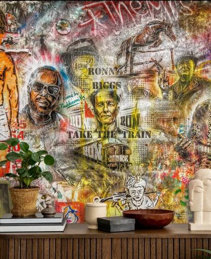 Papel de parede de montagem de graffiti