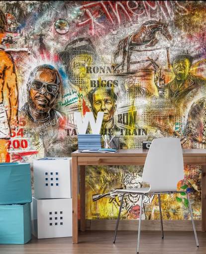 Papel de parede de montagem de graffiti