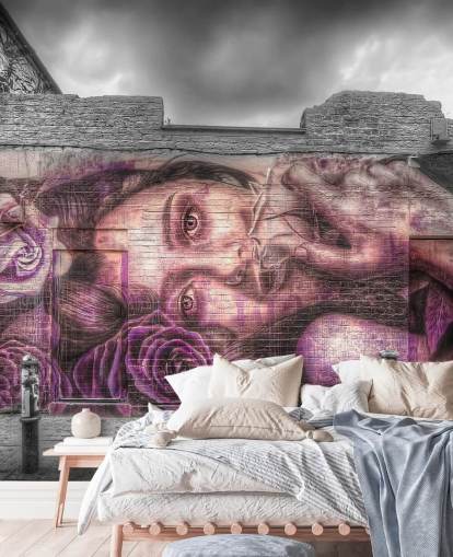 Graffiti-Mädchen-Tapete