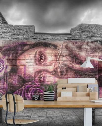 Graffiti-Mädchen-Tapete