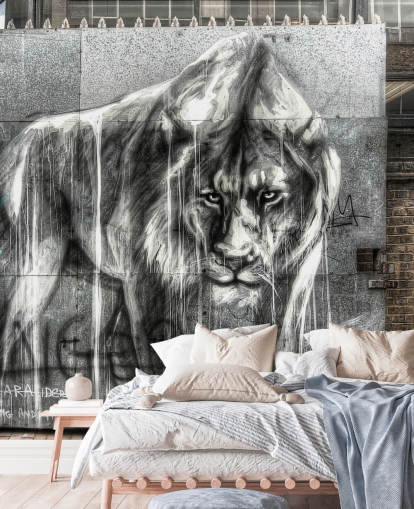 Lion Graffiti seinämaalaus Lion Graffiti seinämaalaus
