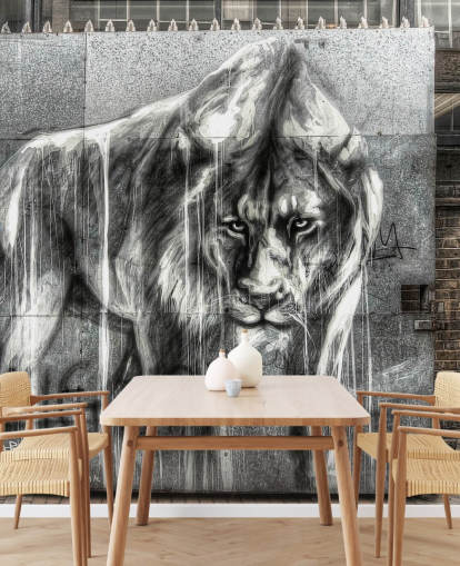 Mural de pared Grafiti león