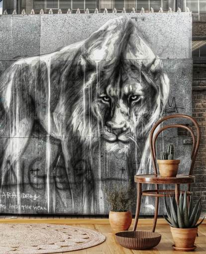 Lion Graffiti Wall Mural Lion Graffiti Wall Mural