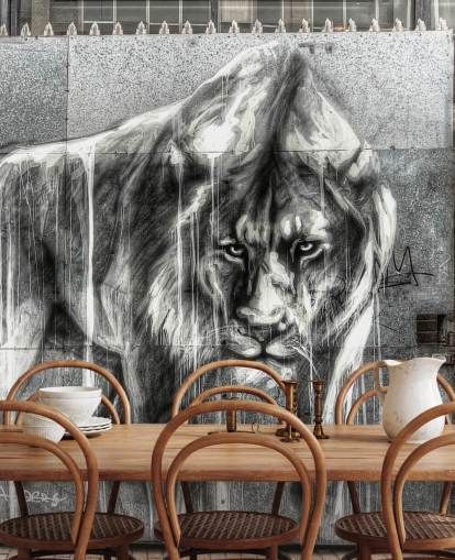 Lion Graffiti Wall Mural Lion Graffiti Wall Mural