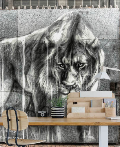 Mural de pared Grafiti león